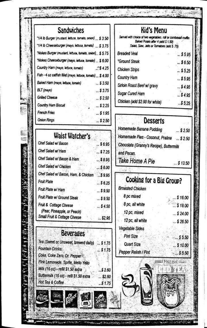 Sunset Restaurant - Lebanon, TN menu_pic