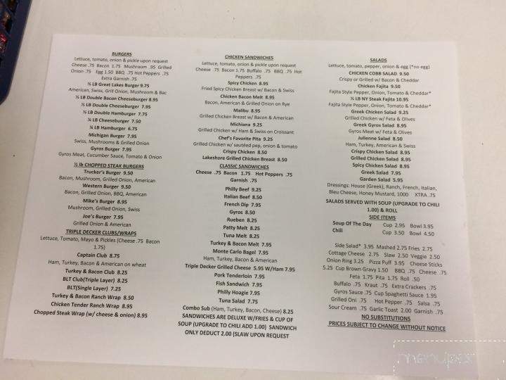 Menu of Great Lakes Cafe in Gary, IN 46402