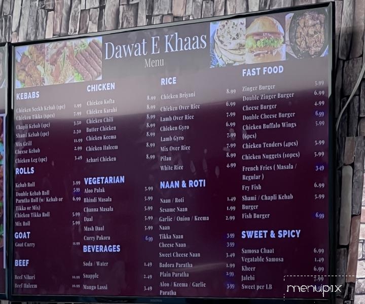 Dawat E Khaas Restaurant - Valley Stream, NY menu_pic