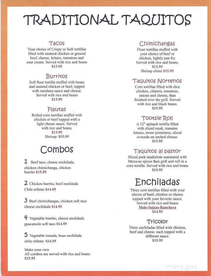 Arturo's Cantina - Danbury, CT menu_pic