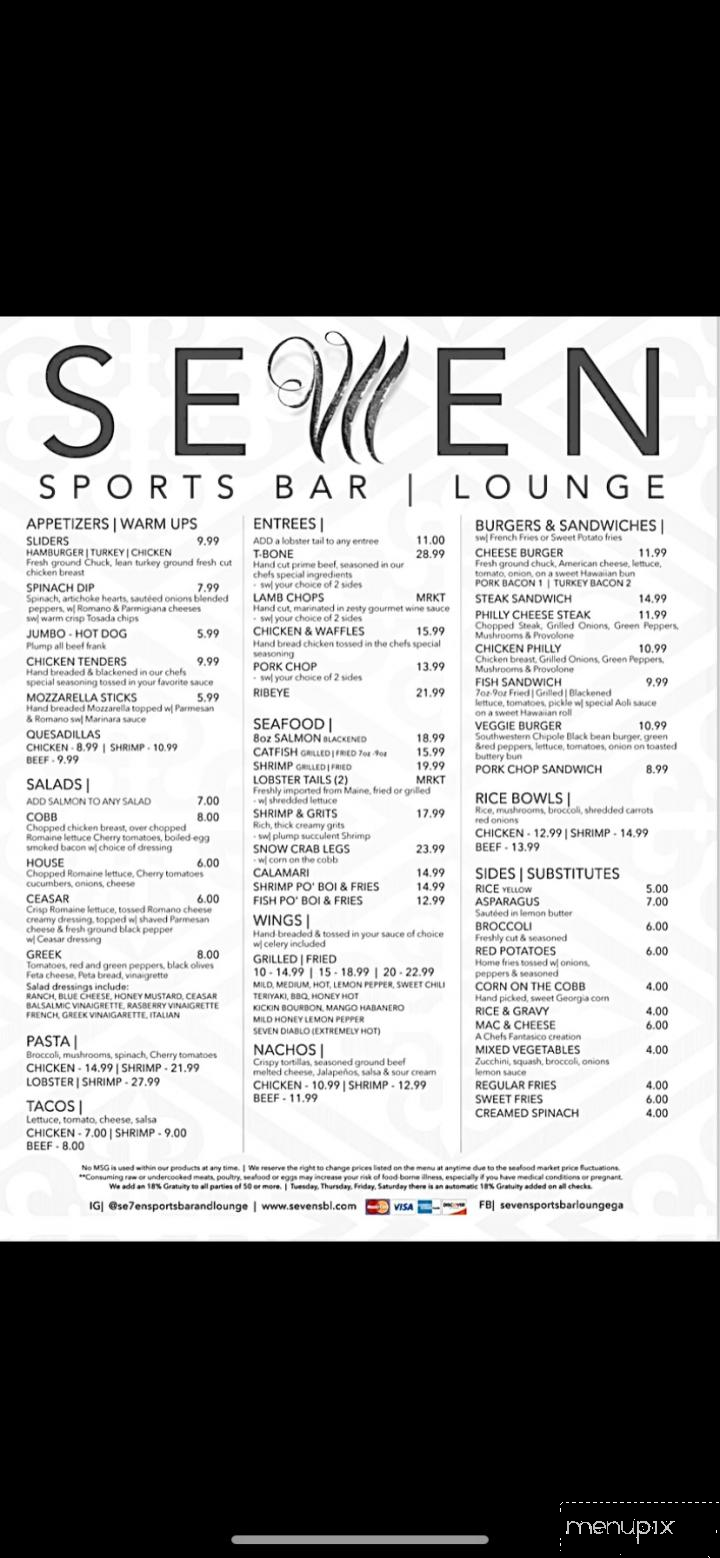 Seven Sports Bar Lounge - Stockbridge, GA menu_pic