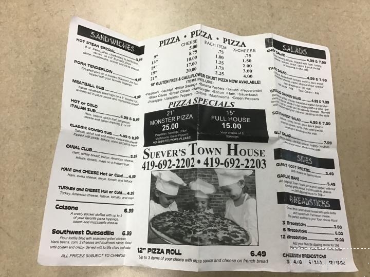 Suever's Town House Drive Thru - Delphos, OH menu_pic