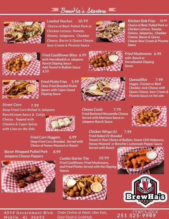 BrewHa's Pub & Grub - Mobile, AL menu_pic