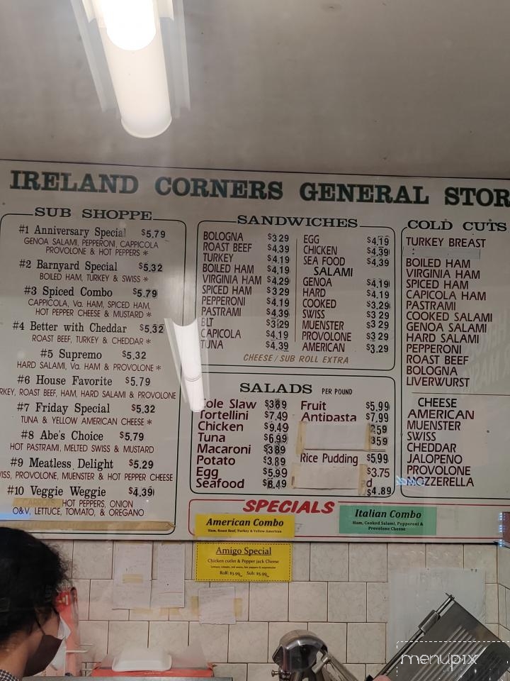Ireland Corners General Store - New Paltz, NY menu_pic
