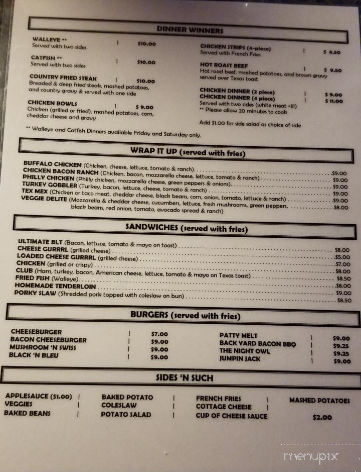 Owls Nest - West Peoria, IL menu_pic