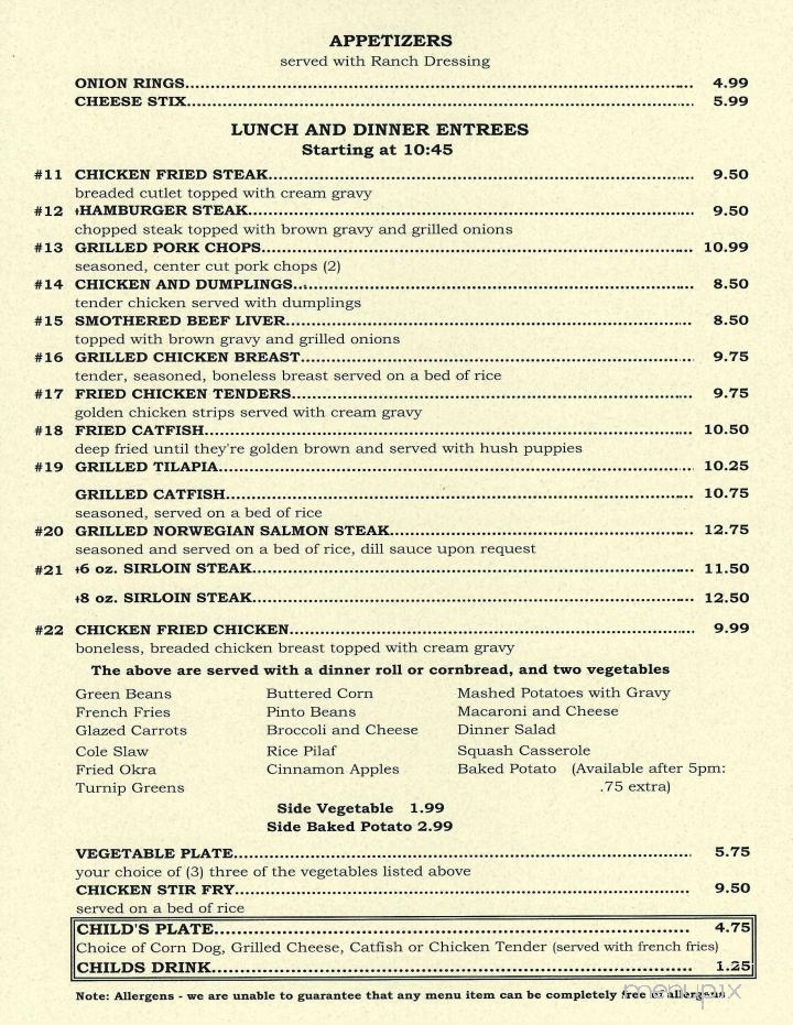West Side Cafe - Fort Worth, TX menu_pic