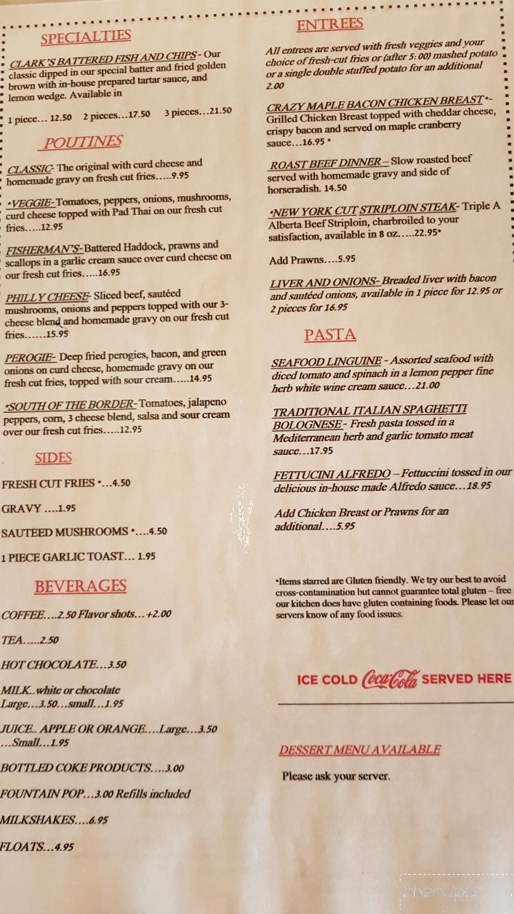 Clark's General Store & Eatery - Cold Lake, AB menu_pic