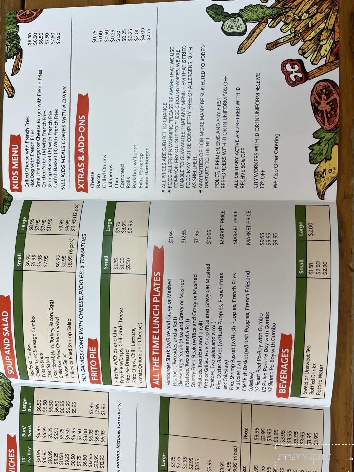 Coach's Po-Boy's - Bogalusa, LA menu_pic