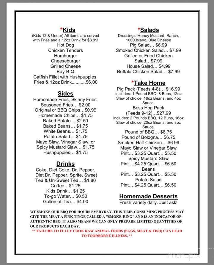 The Corner BBQ & More - Stantonville, TN menu_pic
