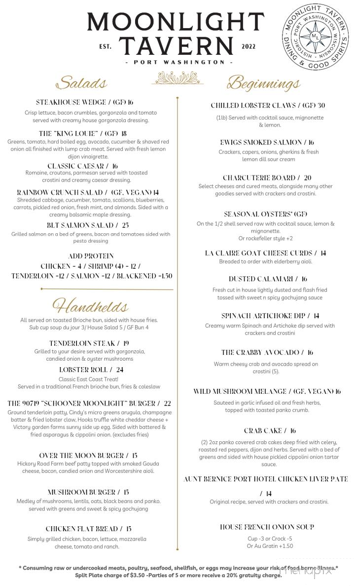 Moonlight Tavern at The Port Hotel - Port Washington, WI menu_pic