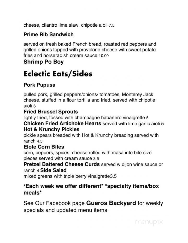 Guero's Backyard - Seguin, TX menu_pic