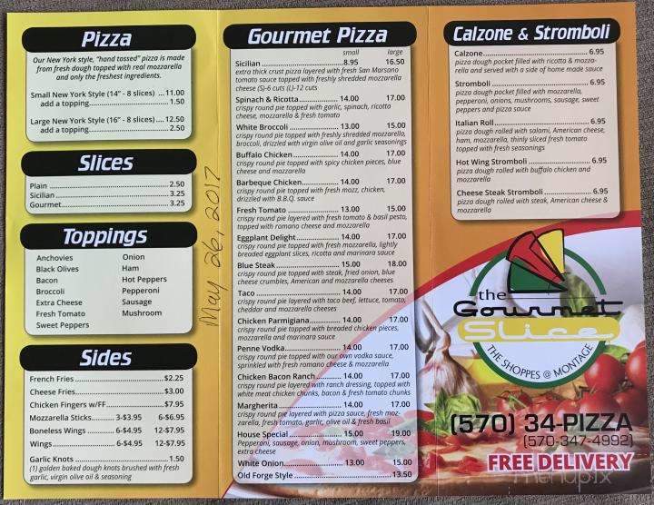 The Gourmet Slice - Moosic, PA menu_pic