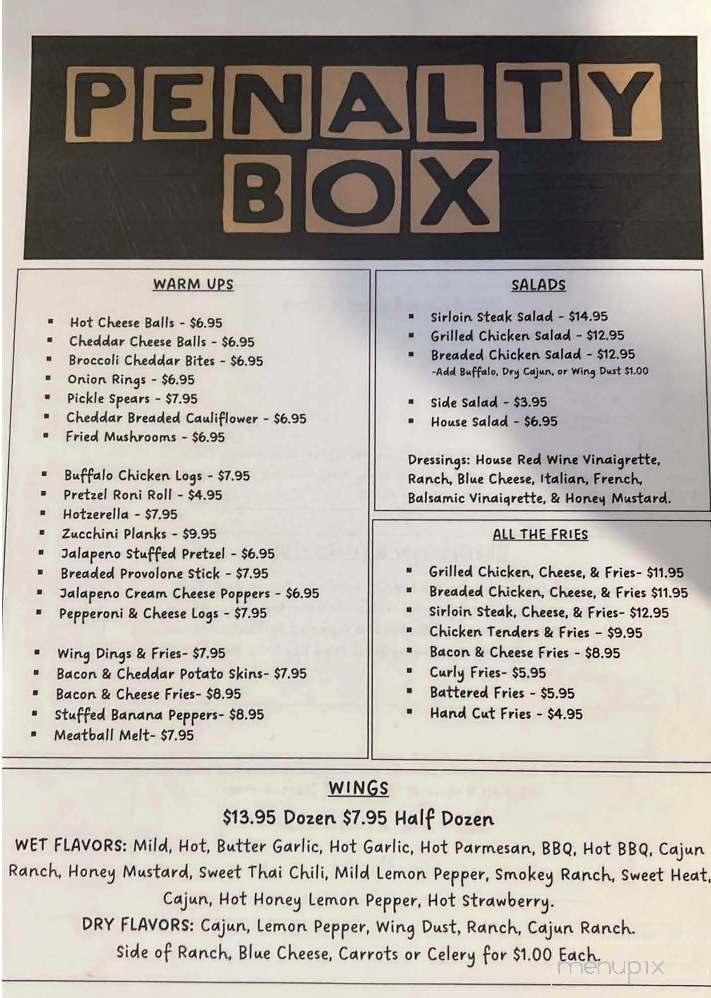 The Penalty Box - Freedom, PA menu_pic