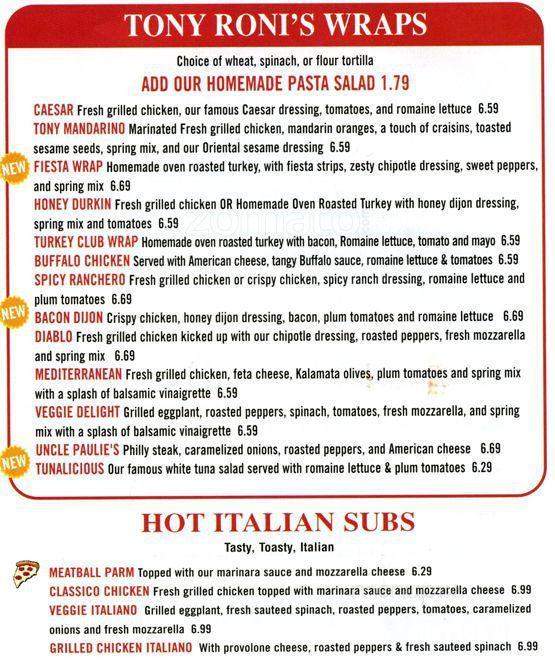 Tony Roni's City Line - Philadelphia, PA menu_pic