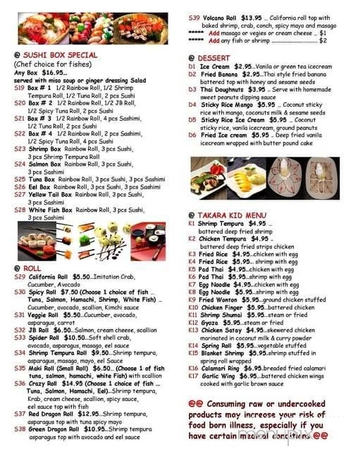 Takara Thai - Marathon, FL menu_pic