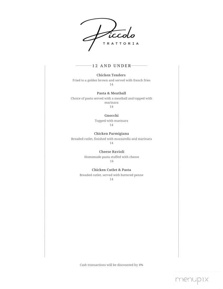 Piccolo Trattoria - Catskill, NY menu_pic