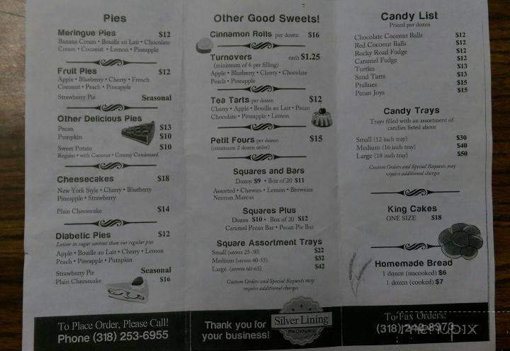 Silver Lining Pie Co - Marksville, LA menu_pic