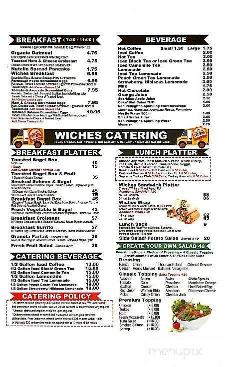 Wiches on Wilshire - Los Angeles, CA menu_pic