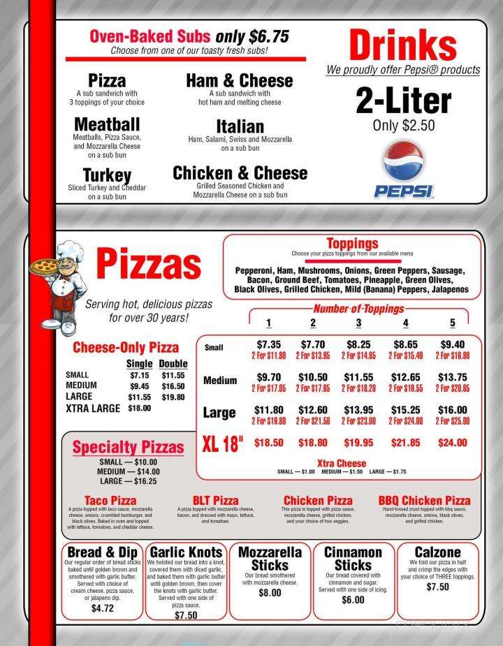 Brent's Pizza - Perry, MI menu_pic