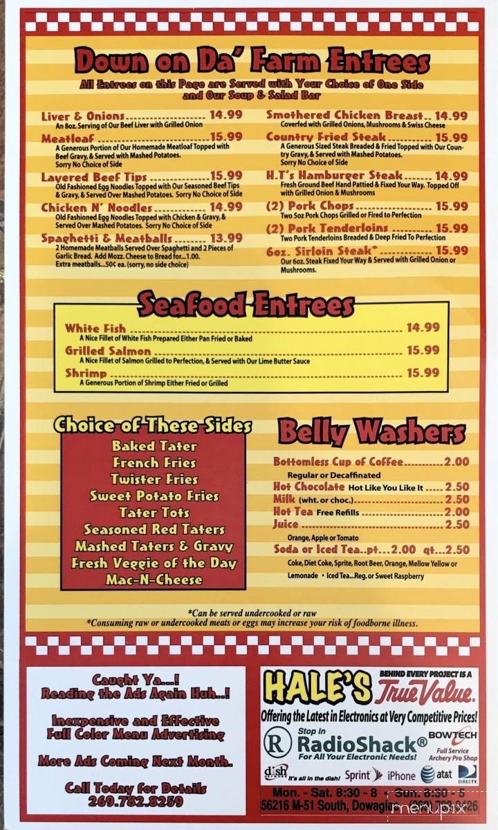 Hard Times Family Restaurant - Decatur, MI menu_pic