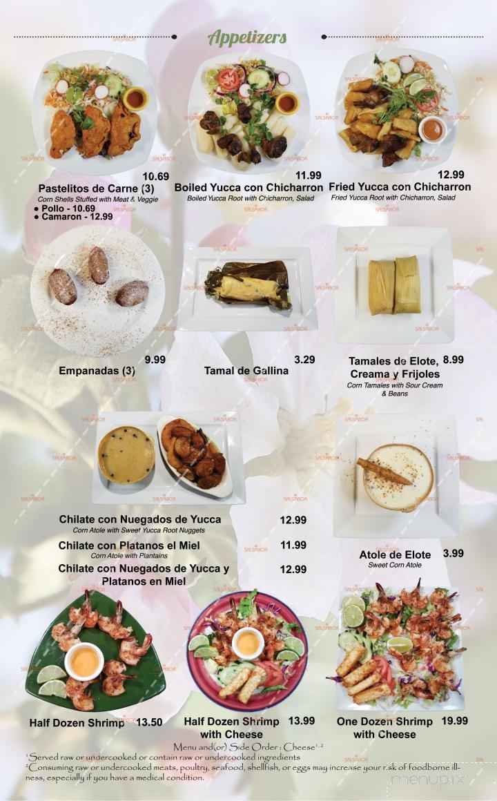 El Salsabor Restaurant Y Pupuseria - Los Angeles, CA menu_pic