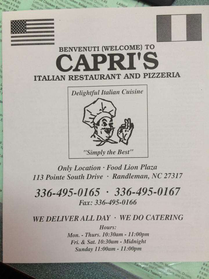 Capris Pizza - Randleman, NC