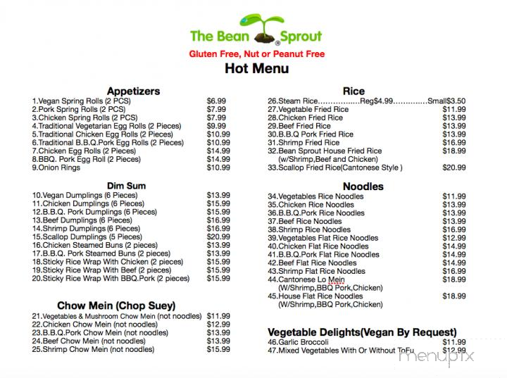 The Bean Sprout - Vaughan, ON menu_pic
