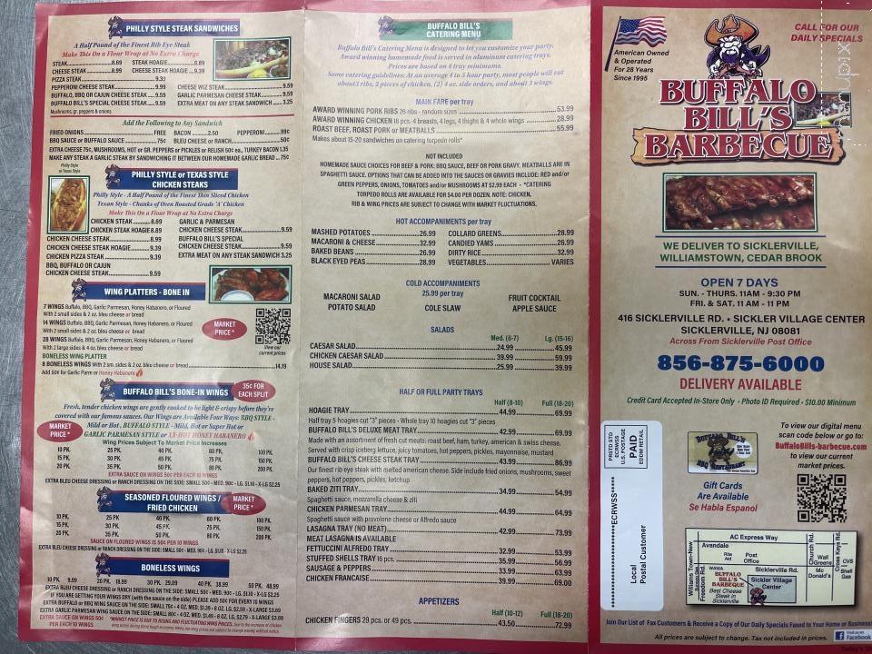Buffalo Bills Barbecue - Sicklerville, NJ menu_pic