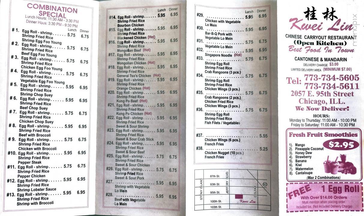 Kwei Lin Carry-Out - Chicago, IL menu_pic