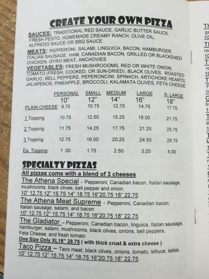 Pizza Athena - Palmer, AK menu_pic