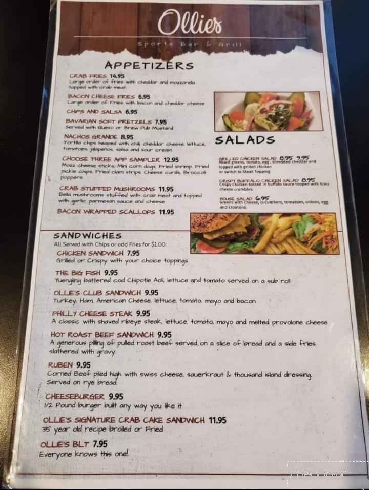 VIP Lounge - Martinsburg, WV menu_pic