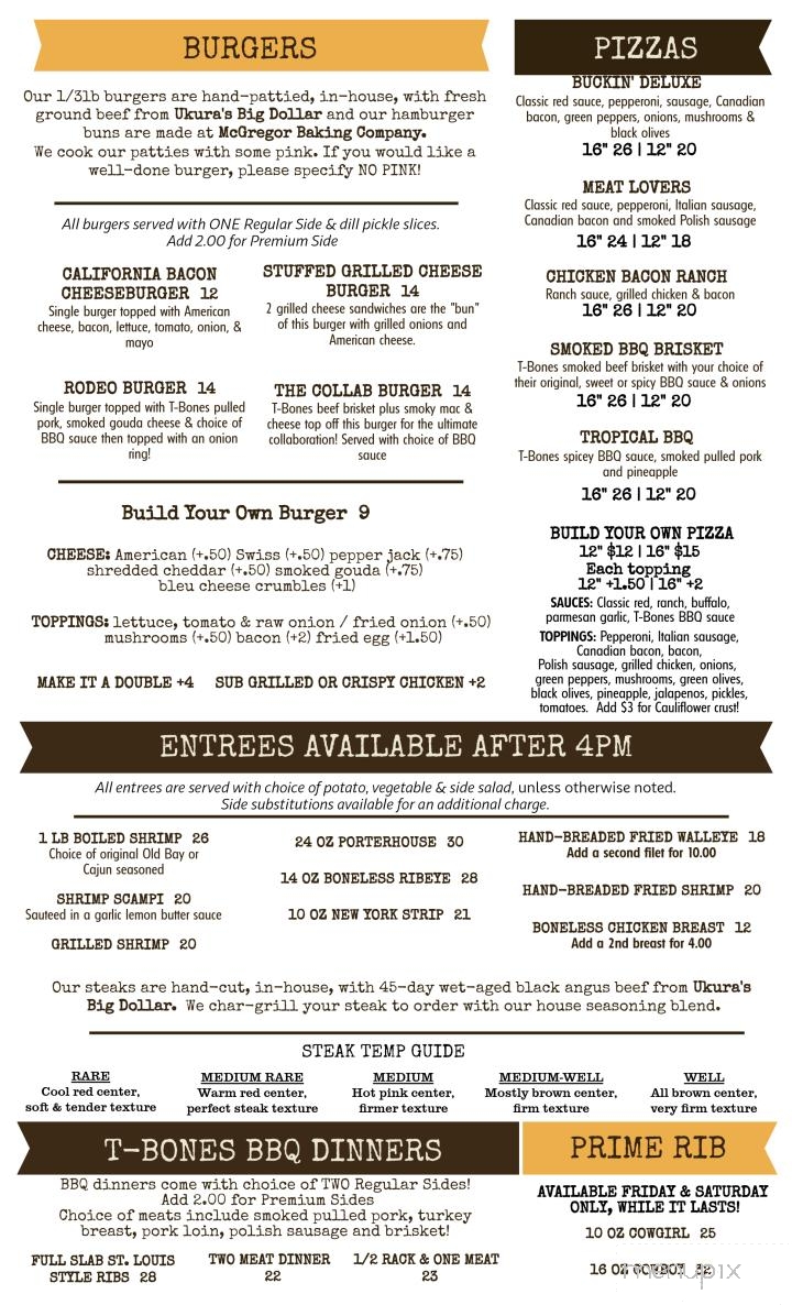 Buckhorn Bar - McGregor, MN menu_pic