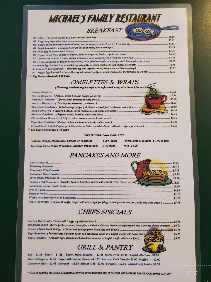 Michael's Family Restaurant - Plains, PA menu_pic