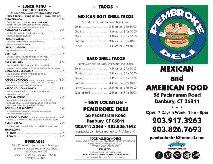 Pembroke Deli - Danbury, CT menu_pic