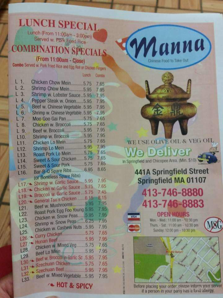 Manna Chinese Restaurant - Springfield, MA
