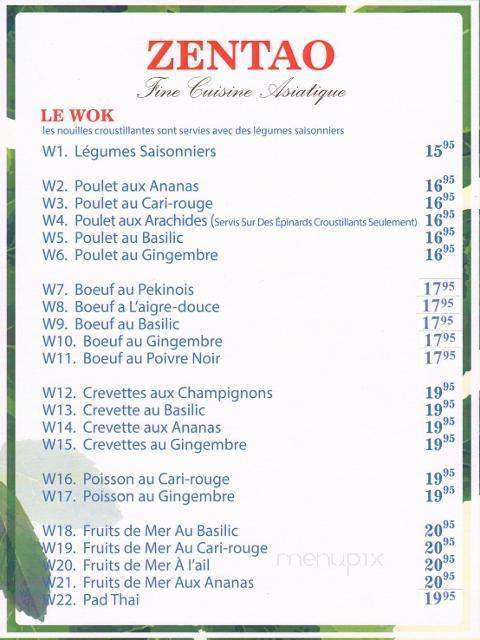 Restaurant Zentao - Joliette, QC menu_pic