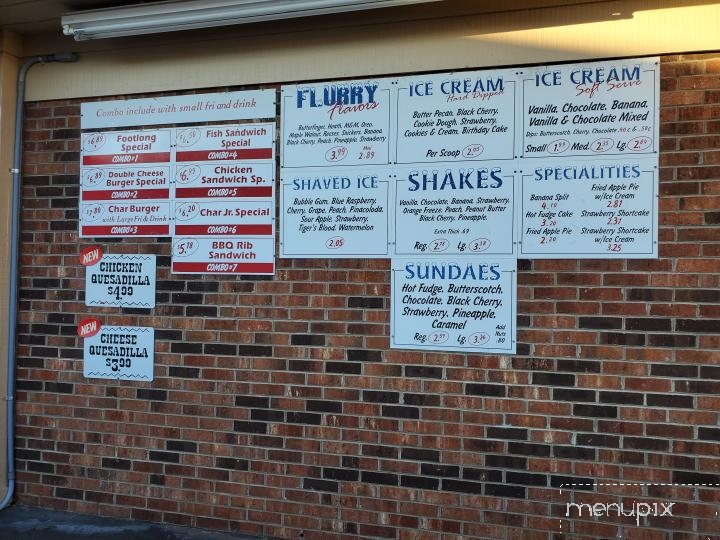 Char's Hamburgers - Lexington, NC menu_pic