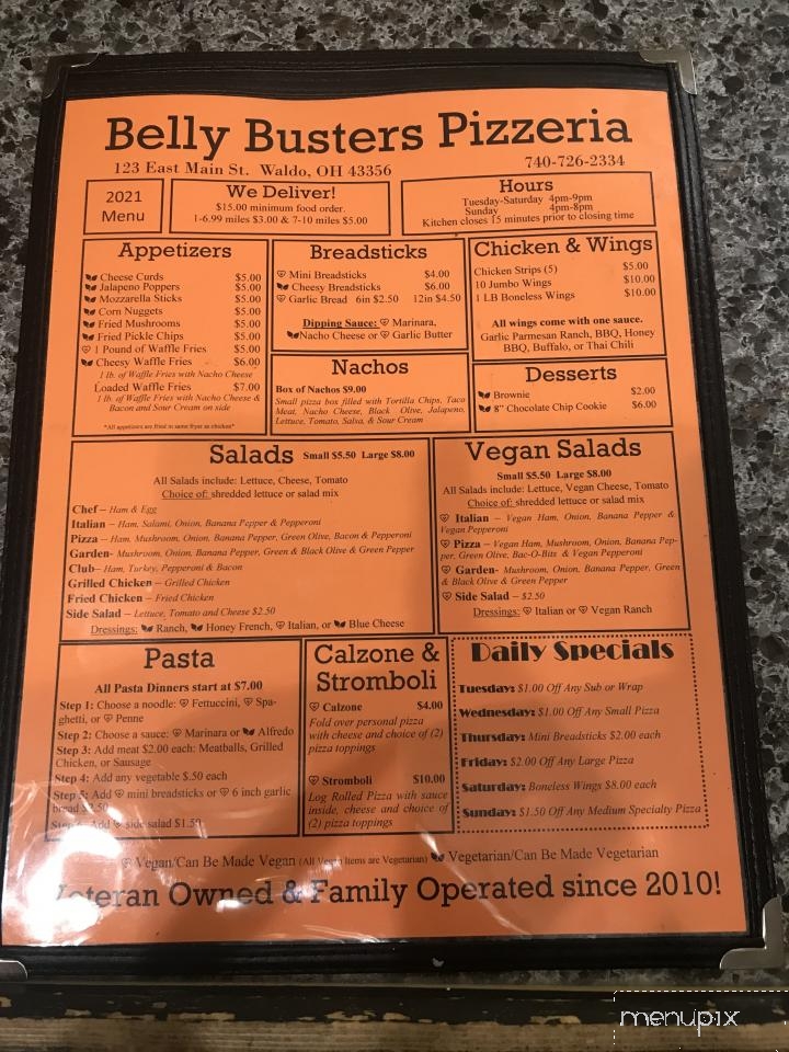 Belly Busters - Waldo, OH menu_pic