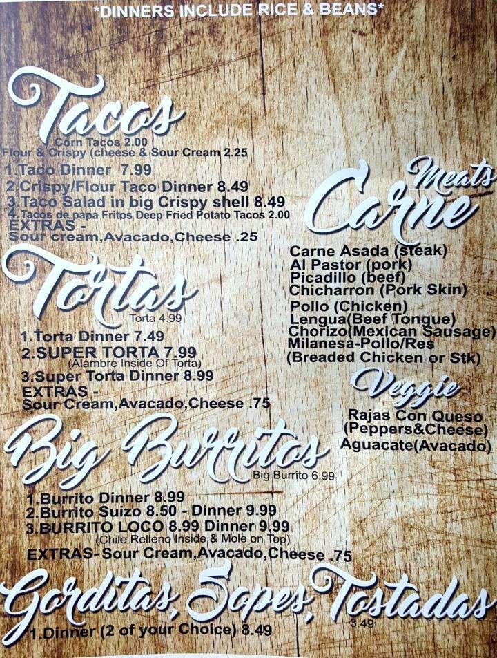 Los Cantaritos - Chicago, IL menu_pic