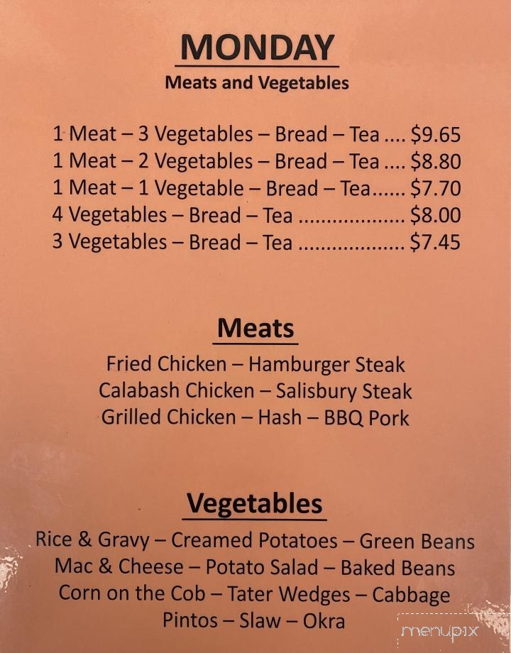 Carolina Chicken & More - Gaffney, SC menu_pic