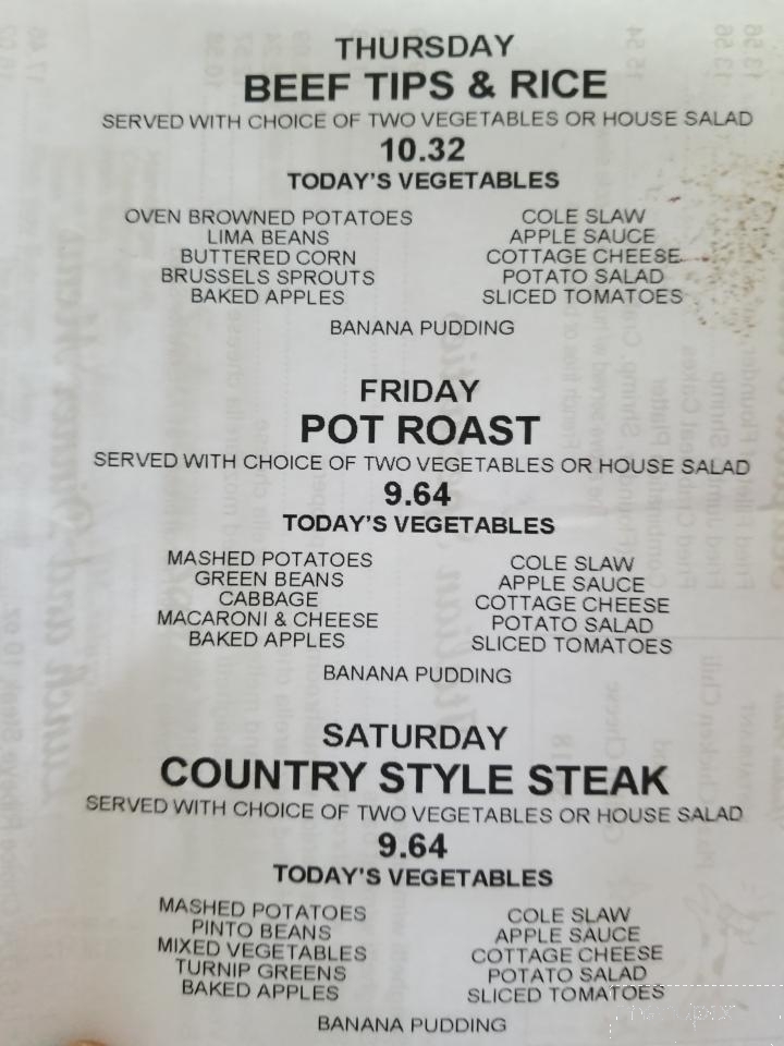 Yadkin Plaza Family Restaurant - Yadkinville, NC menu_pic