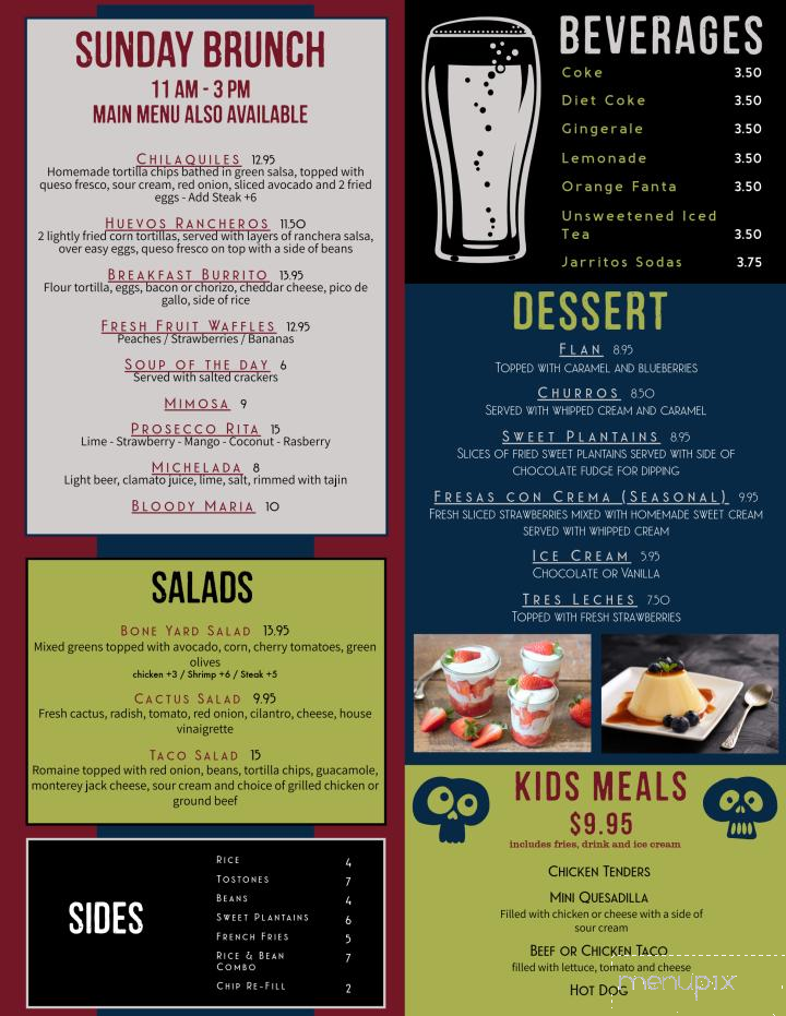 Bone Yard Cantina - Warwick, NY menu_pic