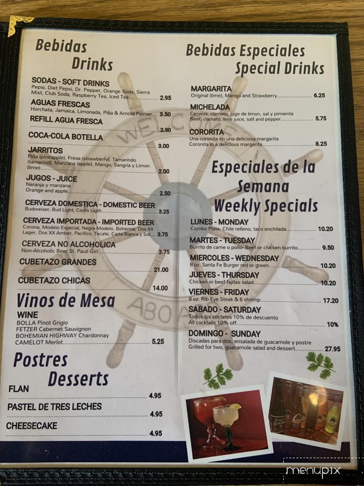 Puerto Penasco Restaurant - Santa Fe, NM menu_pic