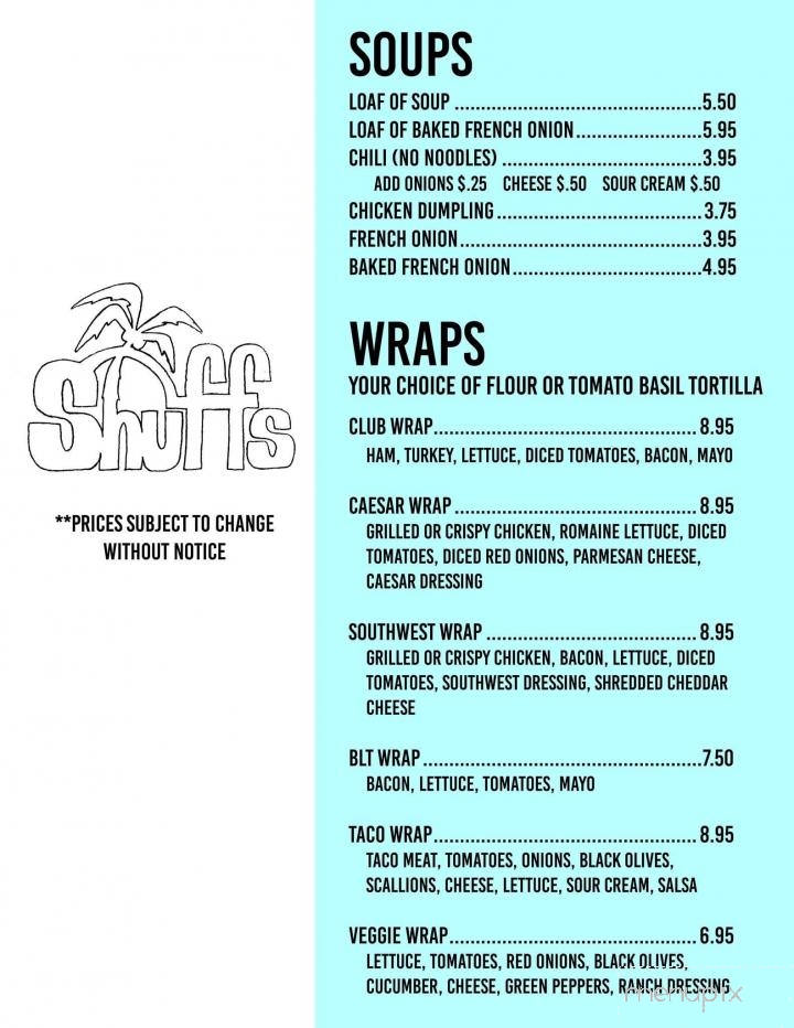 Shuffs Last Resort - Sheboygan, WI menu_pic