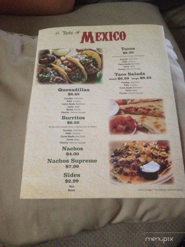 Irena Mexican & Italian Restaurant - Auburn, PA menu_pic