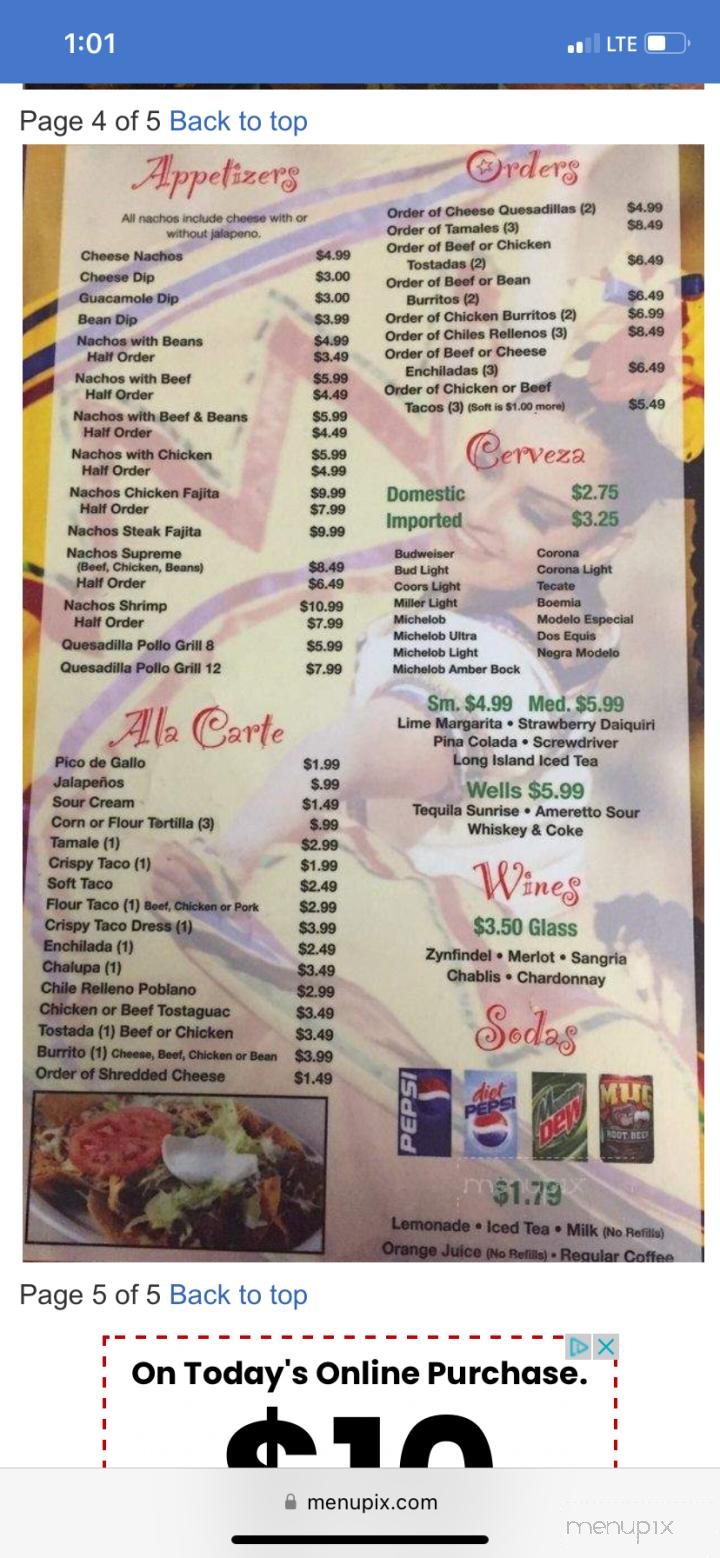 El As De Oros - Plainville, KS menu_pic