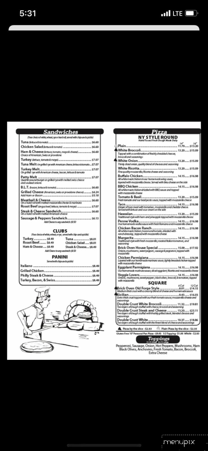 The Brick Oven Pizzeria and Restaurant - Scranton, PA menu_pic