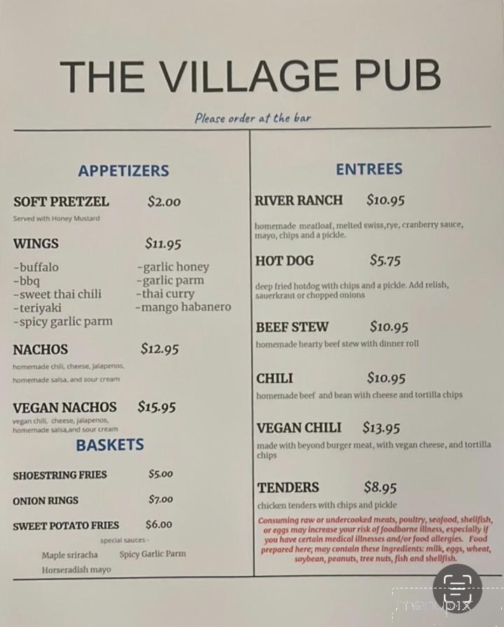 Wilmington Village Pub - Wilmington, VT menu_pic