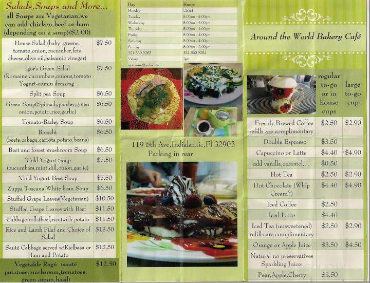 Around the World Cafe Bakery - Indialantic, FL menu_pic