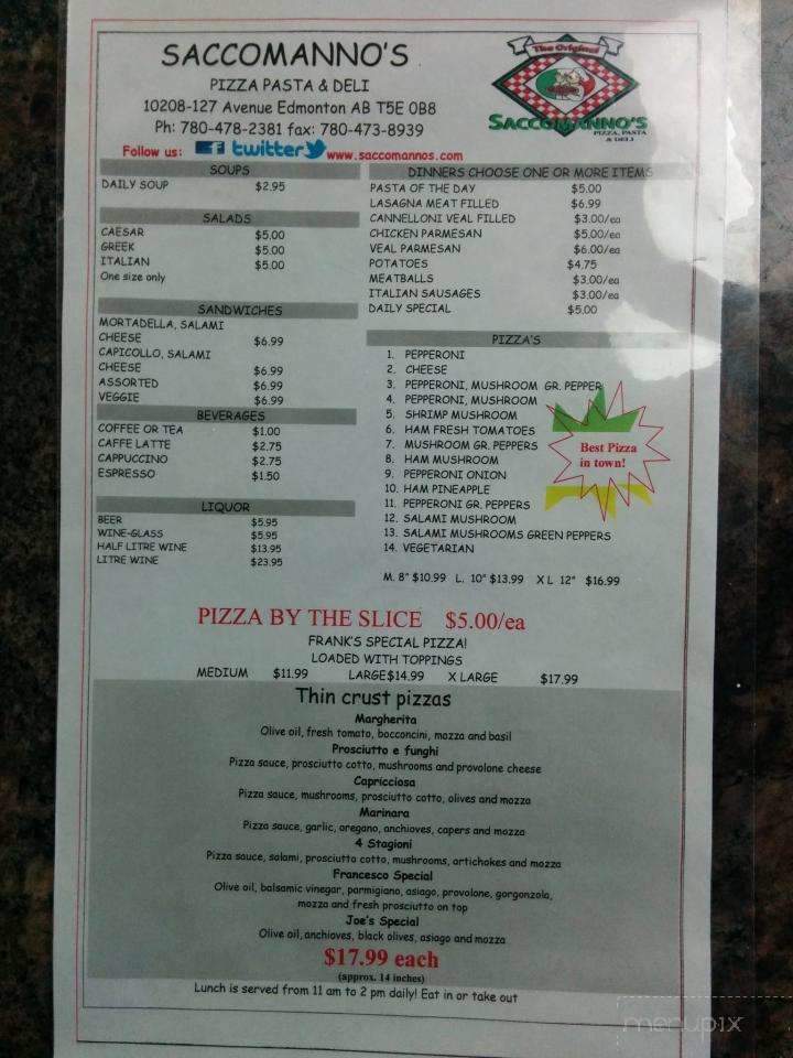 Saccomano's Pizza Pasta & Deli - Edmonton, AB